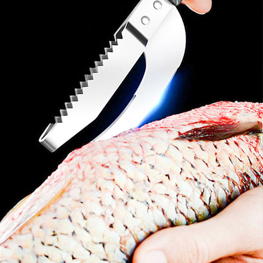 🔪 50 % RABATT NU! Multifunktionell fiskkniv i rostfritt stål – vasst blad, tandad rygg för enkel fjällborttagning och ergonomiskt handtag. Perfekt för att fjälla, rensa och filéa fisk 🐟✨