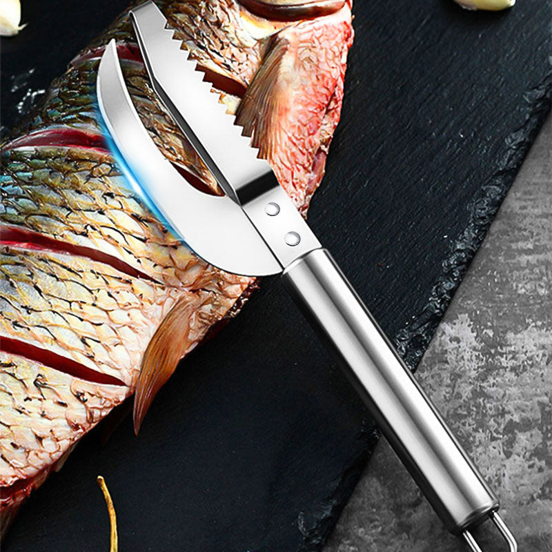 🔪 50 % RABATT NU! Multifunktionell fiskkniv i rostfritt stål – vasst blad, tandad rygg för enkel fjällborttagning och ergonomiskt handtag. Perfekt för att fjälla, rensa och filéa fisk 🐟✨
