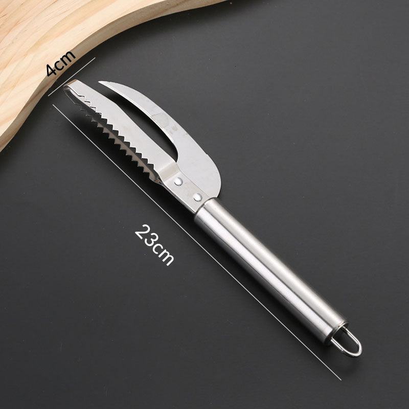🔪 50 % RABATT NU! Multifunktionell fiskkniv i rostfritt stål – vasst blad, tandad rygg för enkel fjällborttagning och ergonomiskt handtag. Perfekt för att fjälla, rensa och filéa fisk 🐟✨