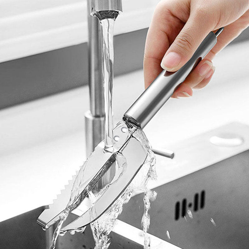 🔪 50 % RABATT NU! Multifunktionell fiskkniv i rostfritt stål – vasst blad, tandad rygg för enkel fjällborttagning och ergonomiskt handtag. Perfekt för att fjälla, rensa och filéa fisk 🐟✨