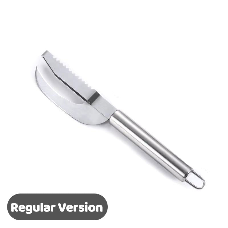 🔪 50 % RABATT NU! Multifunktionell fiskkniv i rostfritt stål – vasst blad, tandad rygg för enkel fjällborttagning och ergonomiskt handtag. Perfekt för att fjälla, rensa och filéa fisk 🐟✨