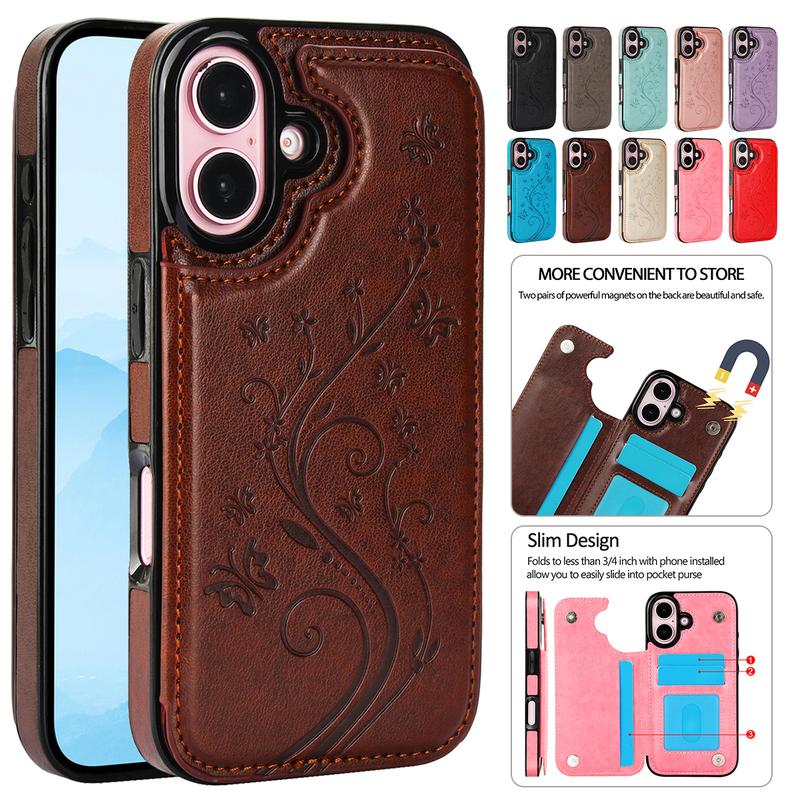 Elegant Floral Card Holder Phone Case