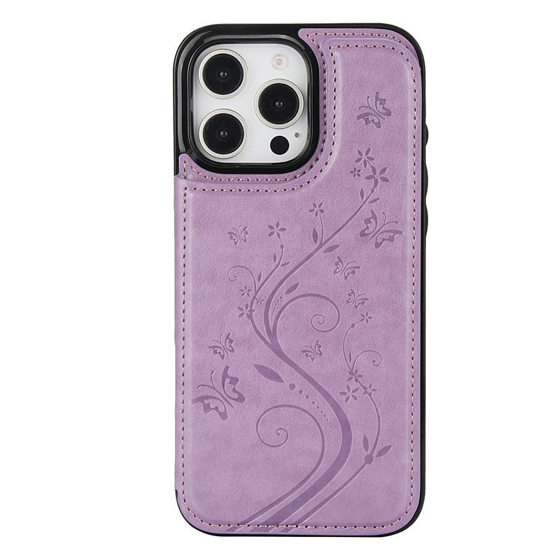 Elegant Floral Card Holder Phone Case