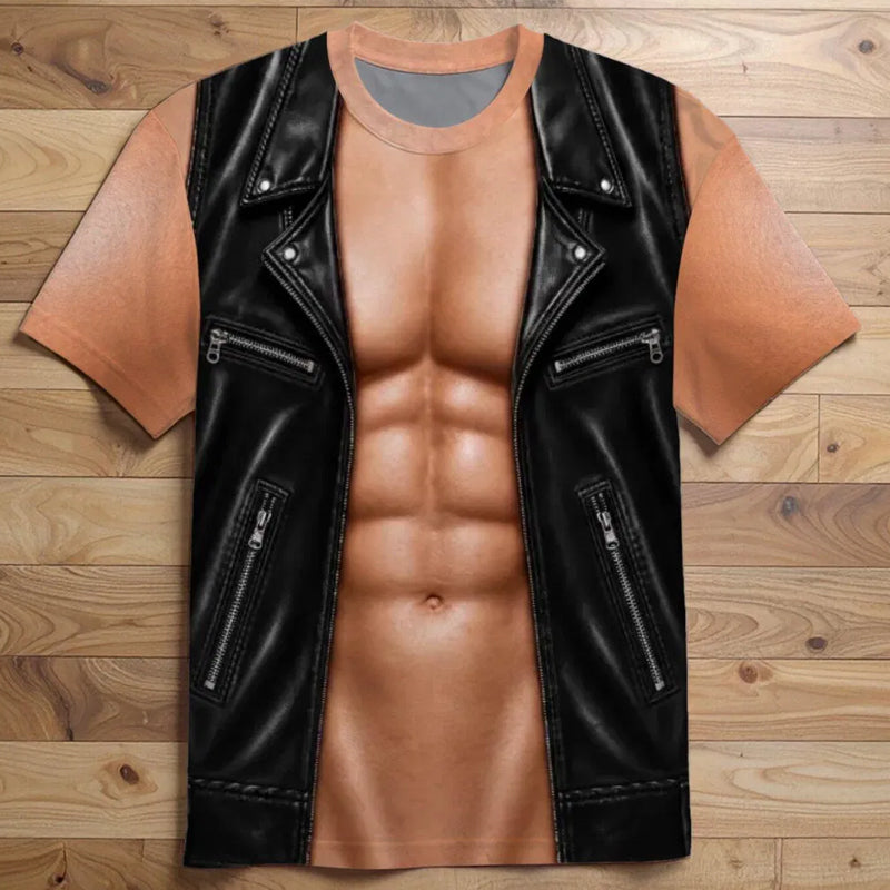 Rolig herr-T-shirt med muskelmotiv