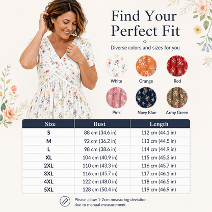 🌸 50 % RABATT NU! ✨ Blommig V-halsklänning med Twist i Midjan – Smickrande Passform & Elegant Komfort 👗