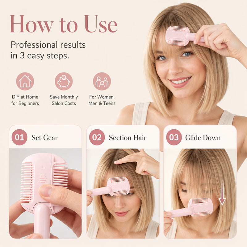 🎁 KÖP 1 FÅ 1 GRATIS!✂️ Justerbar urtunningskam för hemmabruk – trimma och forma håret enkelt hemma 💇