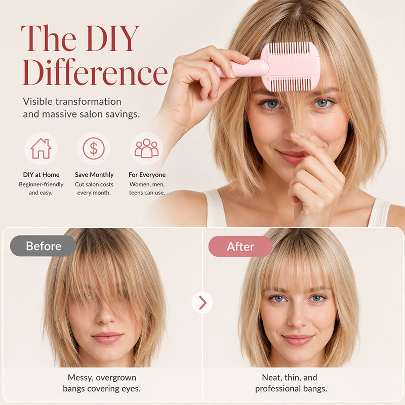 🎁 KÖP 1 FÅ 1 GRATIS!✂️ Justerbar urtunningskam för hemmabruk – trimma och forma håret enkelt hemma 💇