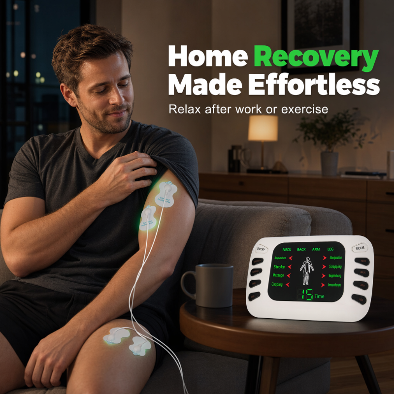 ⚡ 50% RABATT NU! Portabel elektrisk massageapparat – dubbel utgång, smidig & kompakt – lindra trötthet och spänningar i nacke, rygg, armar och ben 💆‍♀️✨