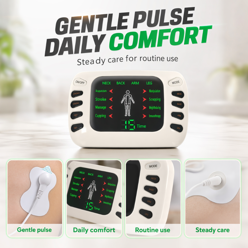 ⚡ 50% RABATT NU! Portabel elektrisk massageapparat – dubbel utgång, smidig & kompakt – lindra trötthet och spänningar i nacke, rygg, armar och ben 💆‍♀️✨