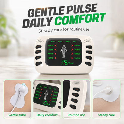 ⚡ 50% RABATT NU! Portabel elektrisk massageapparat – dubbel utgång, smidig & kompakt – lindra trötthet och spänningar i nacke, rygg, armar och ben 💆‍♀️✨