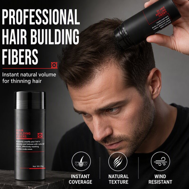 🔥 Över 50 000 sålda – 50 % rabatt! Hårfibrer för fylligare hår – täcker tunna partier och vikande hårfäste på bara 3 sekunder 💇‍♂️