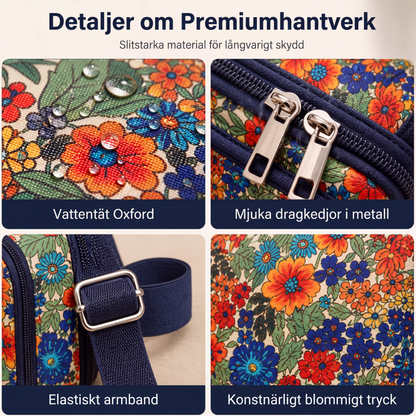 ✨ 50 % RABATT NU! Blommig mobilväska med handledsrem och justerbar axelrem 🌸