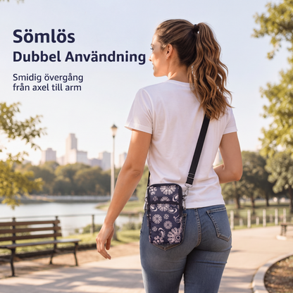 ✨ 50 % RABATT NU! Blommig mobilväska med handledsrem och justerbar axelrem 🌸