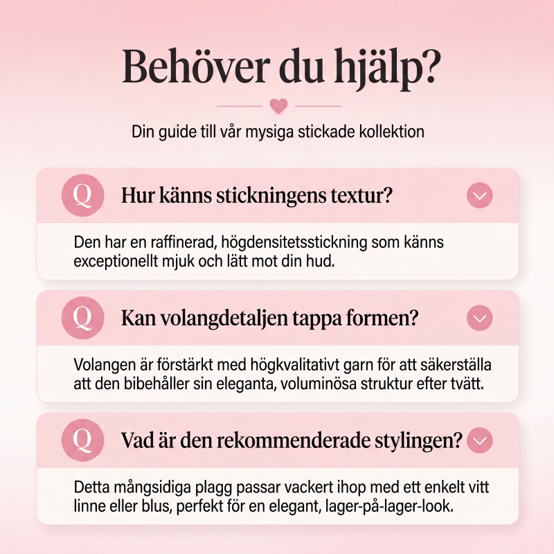 Kvinnors stickad kofta med volangkrage