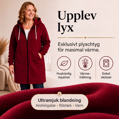 🔥✨Fleece-tröja med huva och dragkedja för kvinnor