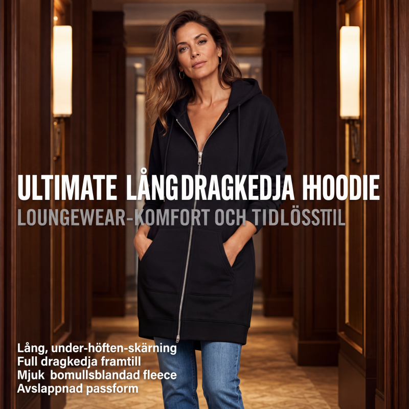 🔥✨Fleece-tröja med huva och dragkedja för kvinnor