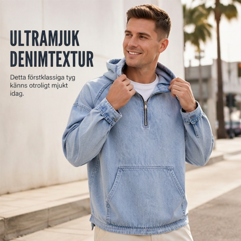 Nyhet✨ Deniminspirerad jacka med kvartszip – praktiska fickor