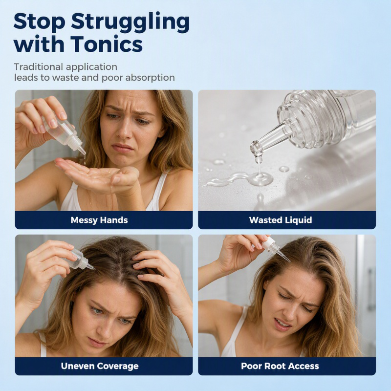 💇‍♀️ 50% RABATT NU! Transparent Hair Oil Applicator Comb – precisions-rotleverans, rullande stålkulor & ergonomisk design – perfekt för jämn håroljeapplicering och hårbottenmassage ✨