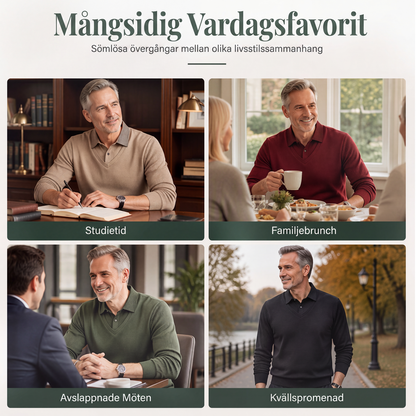 Herrtopp i falsk tvådelad design med långa ärmar