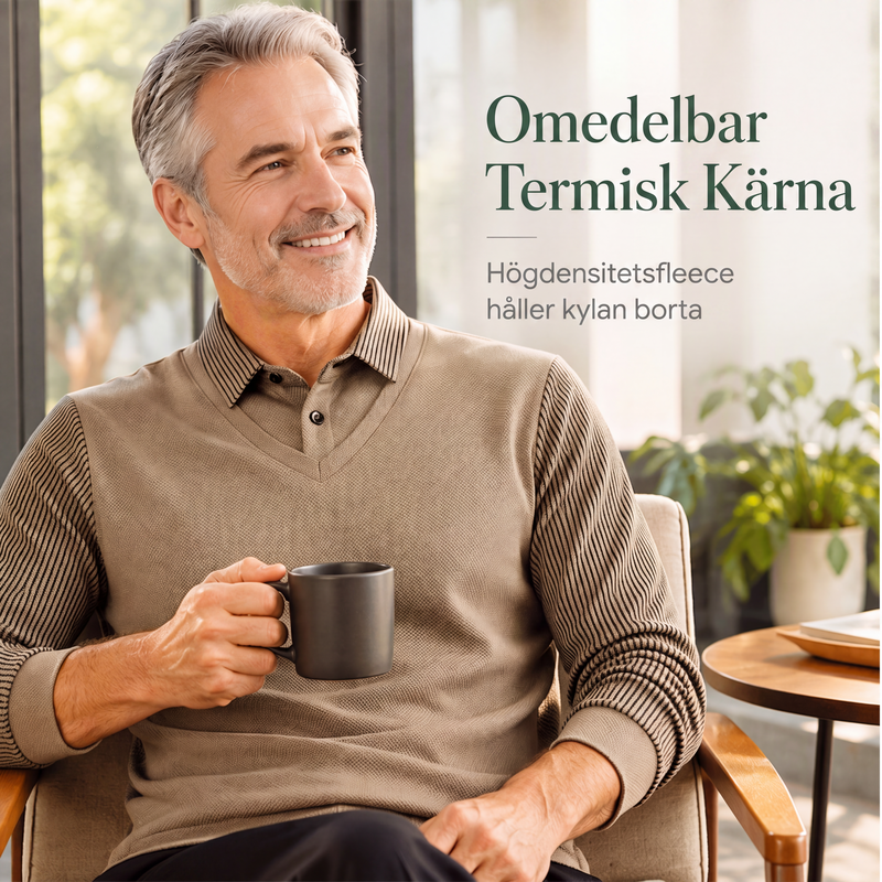 Herrtopp i falsk tvådelad design med långa ärmar