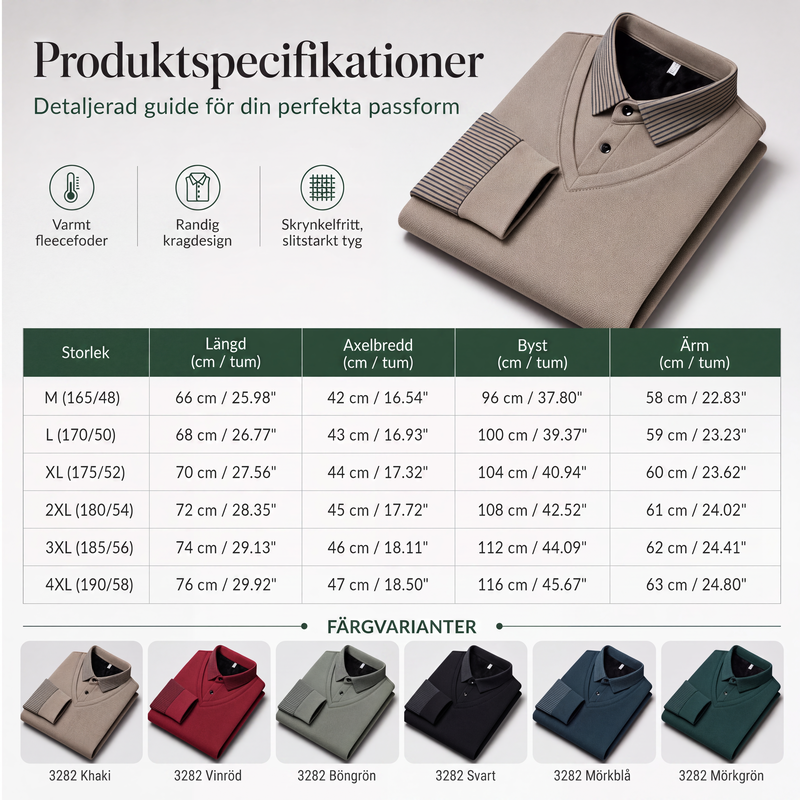 Herrtopp i falsk tvådelad design med långa ärmar