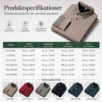Herrtopp i falsk tvådelad design med långa ärmar