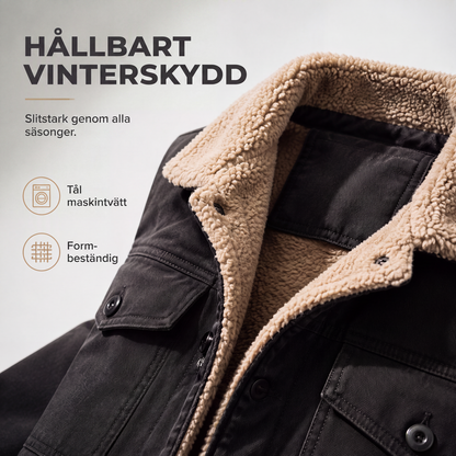 Nyhet✨Sherpa-Fodrad Herrjacka – Vindtät Utilityjacka med Praktiska Fickor för Kalla Dagar