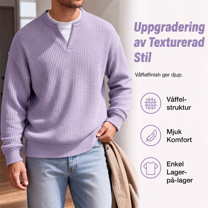 🔥Ett måste🔥👕 Strukturerad waffeltröja för män