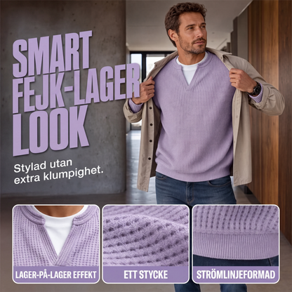 🔥Ett måste🔥👕 Strukturerad waffeltröja för män