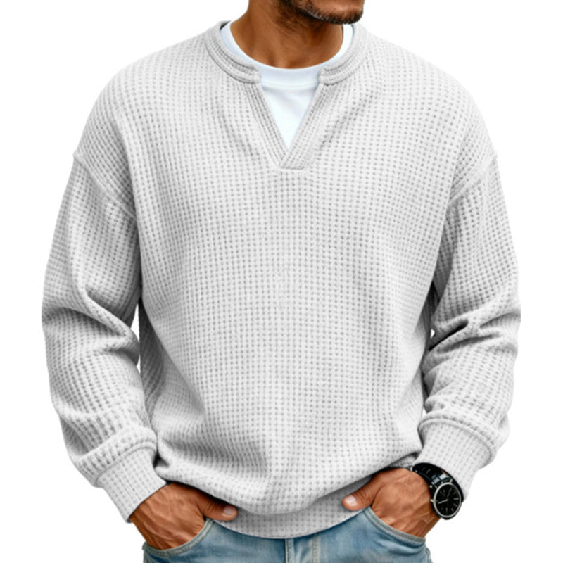 🔥Ett måste🔥👕 Strukturerad waffeltröja för män