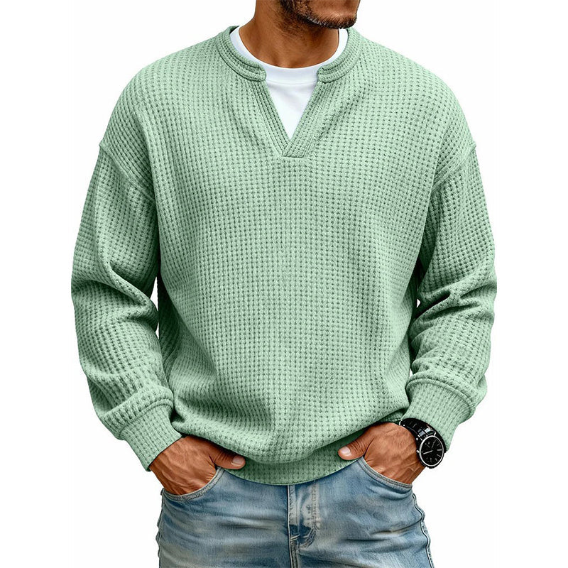 🔥Ett måste🔥👕 Strukturerad waffeltröja för män