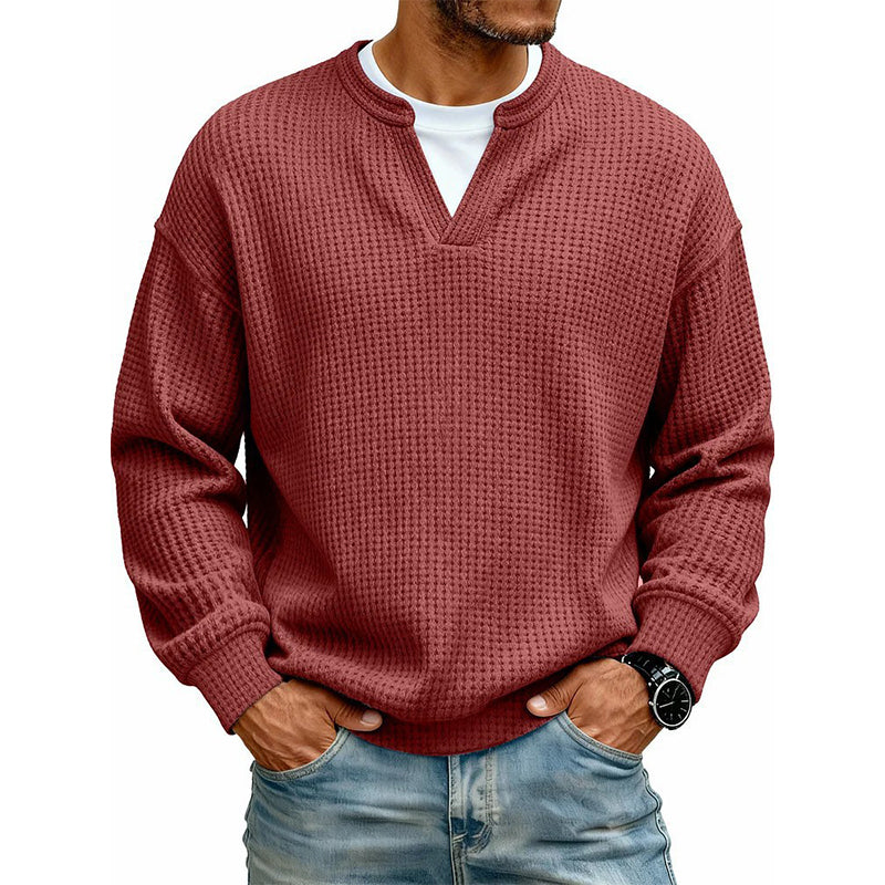 🔥Ett måste🔥👕 Strukturerad waffeltröja för män
