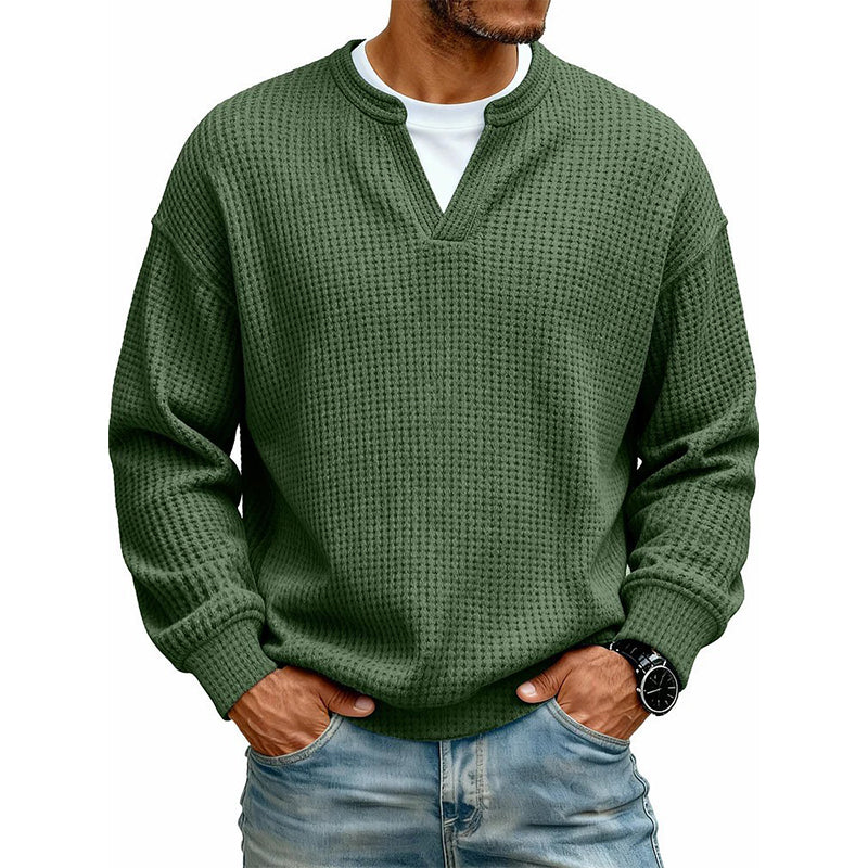 🔥Ett måste🔥👕 Strukturerad waffeltröja för män