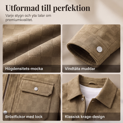 🍂Nya höstnyheter|Jacka i konstläder med schackmönster för män