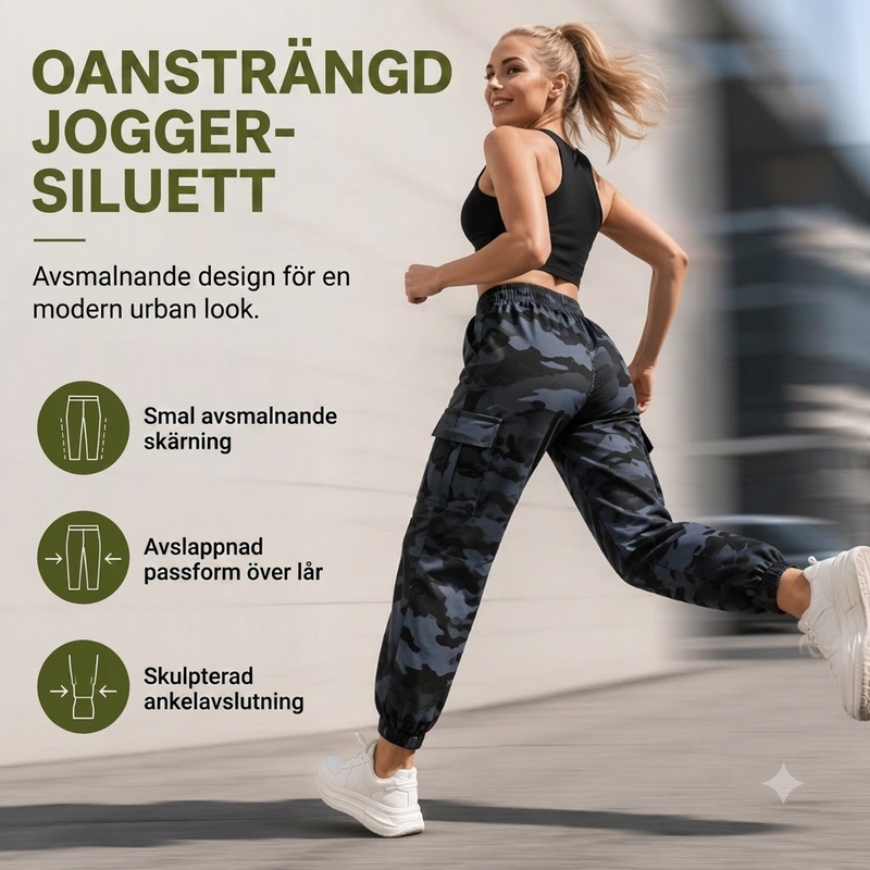 Kvinnors cargobyxor Lätta utomhusjoggers