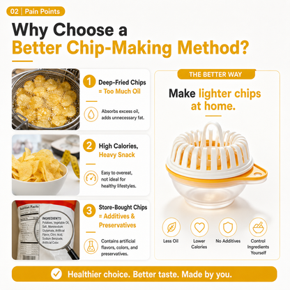🥔 50% RABATT NU! 🍟 DIY-maskin för potatischips till mikrovågsugn – med potatisskärare, oljefria, krispiga & hälsosamma hemmagjorda snacks 🥗✨