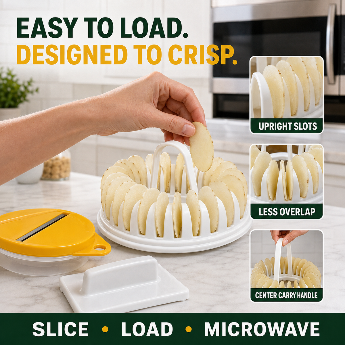 🥔 50% RABATT NU! 🍟 DIY-maskin för potatischips till mikrovågsugn – med potatisskärare, oljefria, krispiga & hälsosamma hemmagjorda snacks 🥗✨