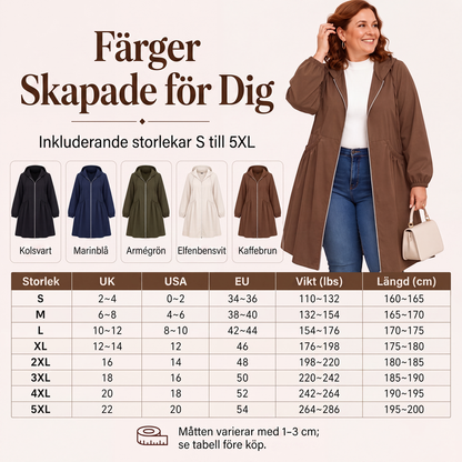 Kvinnors lediga medellång huvjacka