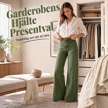 👖 Vintage högmidjade bredbenta jeans – benförlängande, bekväm passform, enkel att styla dag som kväll. ✨