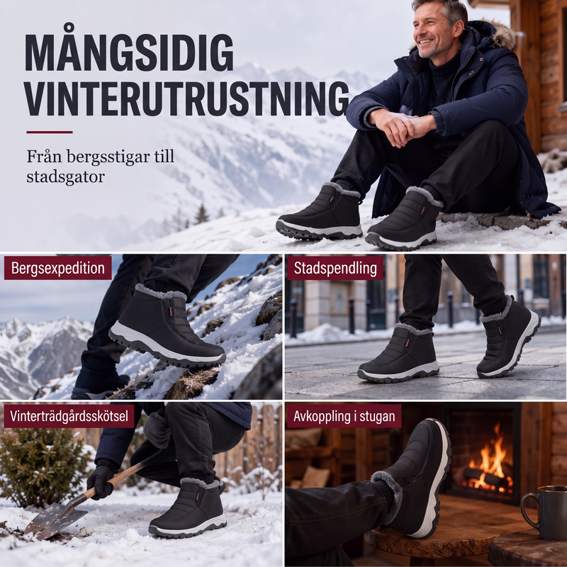Vintervarma slip-on snöstövlar för män
