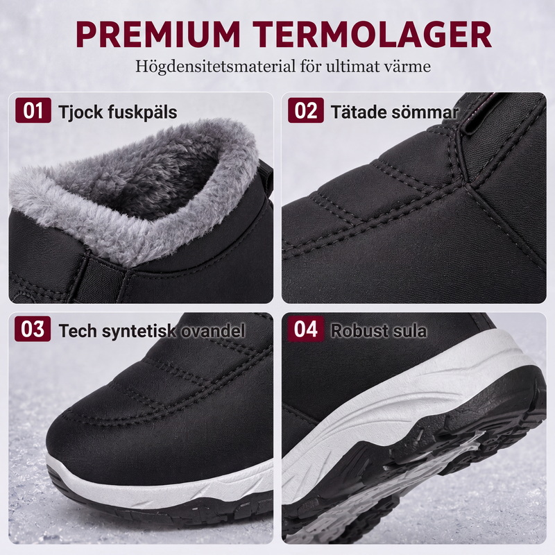 Vintervarma slip-on snöstövlar för män