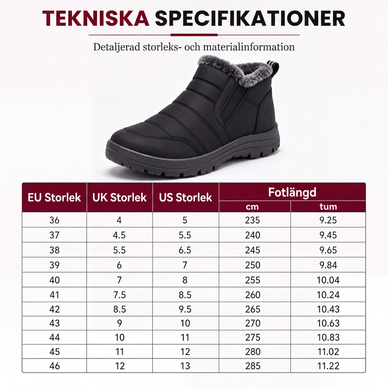 Vintervarma slip-on snöstövlar för män
