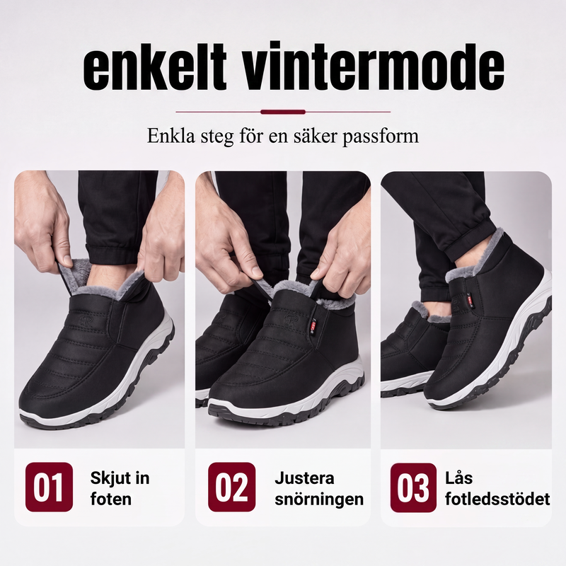 Vintervarma slip-on snöstövlar för män
