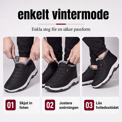 Vintervarma slip-on snöstövlar för män