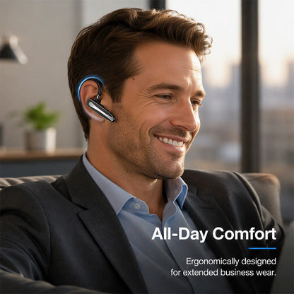 🎧 50 % RABATT NU! 🔊 Vattentätt Bluetooth-headset – IPX5, brusreducering & 180° öronkrok – perfekt för samtal och pendling 🚗