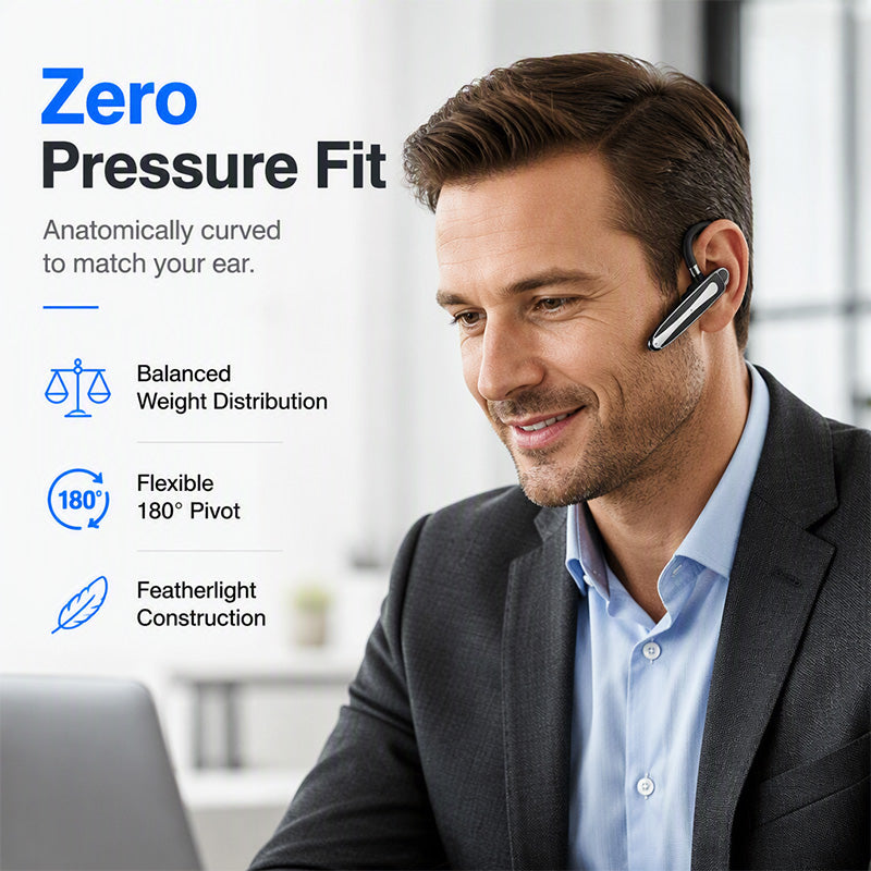 🎧 50 % RABATT NU! 🔊 Vattentätt Bluetooth-headset – IPX5, brusreducering & 180° öronkrok – perfekt för samtal och pendling 🚗