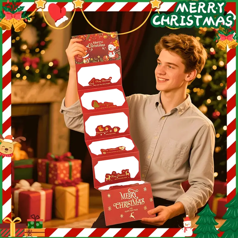 💶🎅 Julkuvert för pengagåva – Kreativt, vikbart kuvert; perfekt för hemgjorda julgåvor i form av pengar; passar män, kvinnor, barn och föräldrar✨