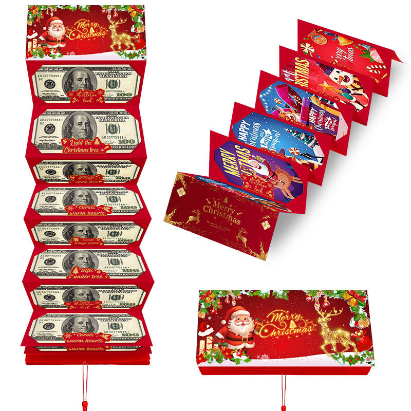 💶🎅 Julkuvert för pengagåva – Kreativt, vikbart kuvert; perfekt för hemgjorda julgåvor i form av pengar; passar män, kvinnor, barn och föräldrar✨