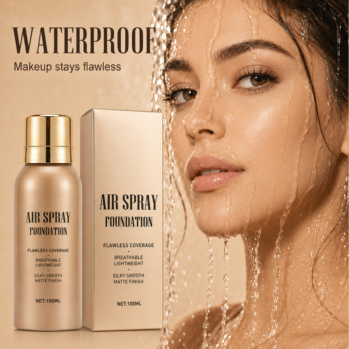 💄 50 % RABATT! Täck ärr, tatueringar och ojämn hudton – vattenfast air-spray foundation med matt och naturlig finish