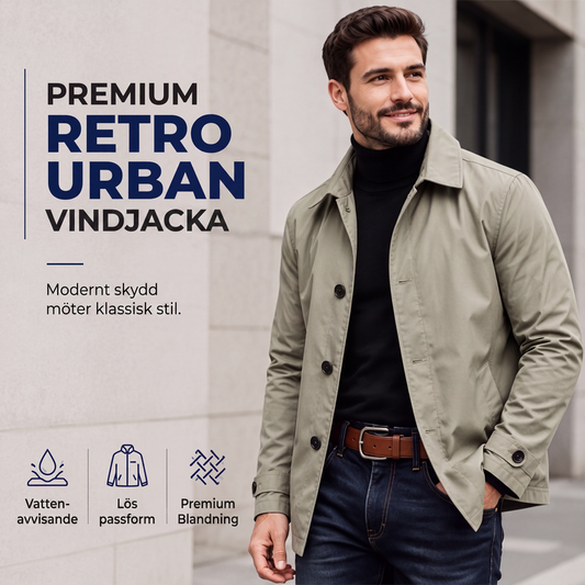 Vattenavvisande kort trenchcoat för herr